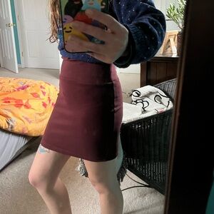 Forever21 Ribbed Bodycon Burgundy Skirt
